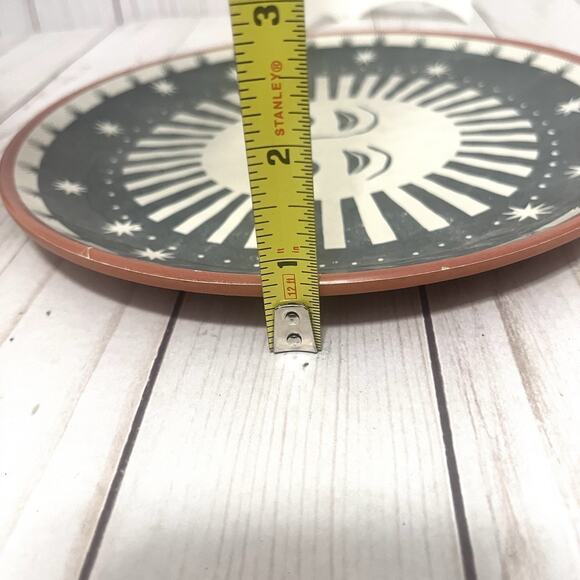 Vintage Boho Celestial Sun Face Plates Retro Cosmic Starburst Dinnerware 2pc Set - Picture 7 of 7